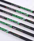 Close-up of Carbon Crossbow Bolts 20 Inch Arrows Set showing colorful branding and design, part of 12 pack with broadheads