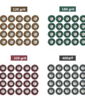 40 Piece 1 Inch Buffing Polishing Wheel Set For Rotary Tool with One Eighth Inch Shank, 25mm Abrasive Wheels in 4 grits