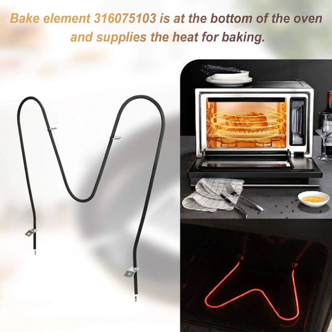 Heavy Duty Oven Bake Heating Element Compatible With Frigidaire Kenmore 790 Series Replaces Multiple Parts Like 316075100