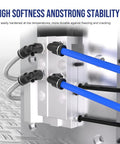 One Half Inch OD Air Hose Kit With Push To Connect Fittings Blue Thirty Two Point Eight Feet Long Air Line Tubing Repair Kit installation