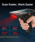 Hand holding Rugged 5 Inch Android Barcode Scanner With 4G LTE WiFi GPS IP65 Zebra SE4710 Engine for inventory and WMS tasks