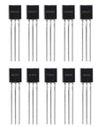10 Value Transistor Kit With 300 Pieces Includes 2N2222 2N2907 2N3904 2N3906 BC327 BC337 A1015 C1815 S8050 S8550 shown in rows