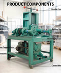 Heavy Duty Electric Pipe Tube Bender 3HP 220V Single Phase with visible components including copper motor, rolling shaft, and handle crank.