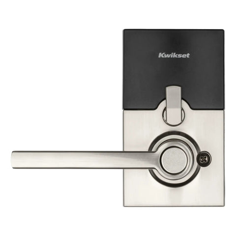 Keypad Keyless Entry Electronic Lever Lock With 12 User Codes And One Time Codes, Satin Nickel Finish, top view