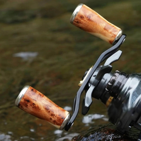 Upgrade Your Fishing Game With This Wooden Handle Knob For Reels Featuring Ergonomic Grip And Lightweight Design Perfect For Beginners And Pros Aiming For Smooth Spinning Action And Superior Comfort On Any Angling Adventure Stylish Accessory Included. 2 pc wooden reel knobs