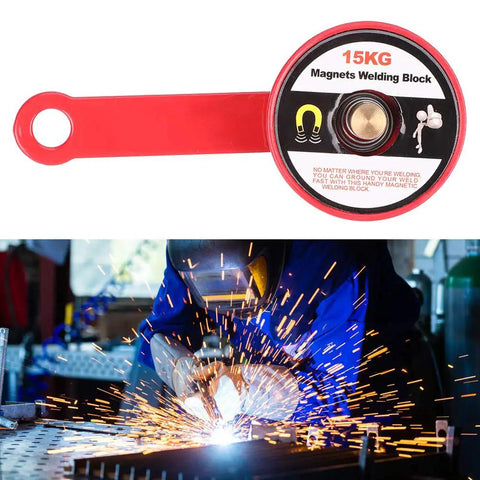 Heavy Duty 2 Inch Magnetic Welder Locator And Grounder Electrode Holder With Shock Resistant Plastic Shell for easy access.