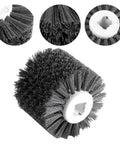 Phefop Abrasive Wire Burnishing Polishing Wheel 320 Grit for wood drawing machine with black bristles round design.