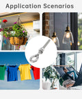 Two Pack M12 Eye Bolts With Nuts And Washers used in hanging plants, lights, clothesline, and hammock scenarios