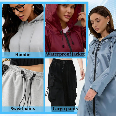 Ten Pack Paracord Cord Locks For Drawstrings Plastic Cord Lock Toggle Spring Stopper Clasp Easy Install Elastic Shoelace Tie Locks For Sweatpants Hoodies Shoes And Bungee Gear Ends Replacement Fits Up To 4.5 mm Rope on hoodie, jacket and sweatpants drawstrings