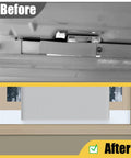 Installation of 2 Pack U Shape Window AC Foam Block With Weather Seal Tape Curtain Side Draft Stopper on a window frame