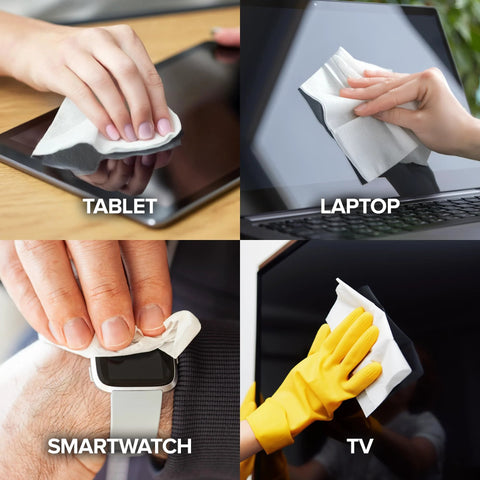 Electronic screen cleaner wipes, 80-count 2-pack; pre-moistened for tablet, laptop, smartwatch, and TV screens.