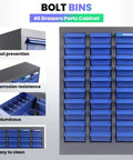 40 Drawers Bolt And Nut Tool Storage Cabinet With 200 Dividers And 80 Label Slots Tough Heavy Duty Alloy Steel Parts Cabinet