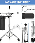 Youeon Heavy Duty Double Braced Snare Drum Stand With Stick Holder Fits 10 14 Inch Kicks Adjustable Height accessories included