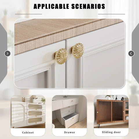 Gorgeous Champagne Gold Crystal Floral Cabinet Knobs One And Three Eighths Inch Drawer Pulls 2 Pack on white cabinet