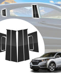 8-pack glossy black exterior pillar post molding stickers for Honda HR-V 2016-2022 doors