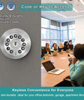 Keypad Door Knob With Key And Keyless Entry Lock Auto Lock 50 User Codes in office meeting room setting