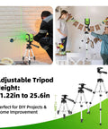 Laser Level With 25.6 Inch Tripod and Rechargeable Battery, Self Leveling 100 Ft Green Cross Line Tool for Picture Hanging, Tile, and Home Renovation, Perfect Fathers Day Gift for Dad and DIY Pro, on adjustable aluminum tripod