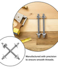 Two Pack Extended Length M8x100mm 304 Stainless Steel Threaded Rods Kit with Nuts and Washers for Drywall Construction and Wall Anchors