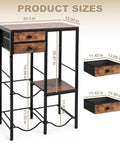 5 Gallon Water Jug Holder With 4 Slots Sturdy Water Dispenser Stand With Drawers And Wood Shelves dimensions diagram