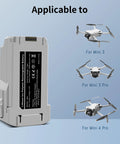 2-Pack Mini 3 Intelligent Flight Battery and 3-Channel Fast Charger Two-Way Charging Hub Compatible with Mini 3 3 Pro 4 Pro