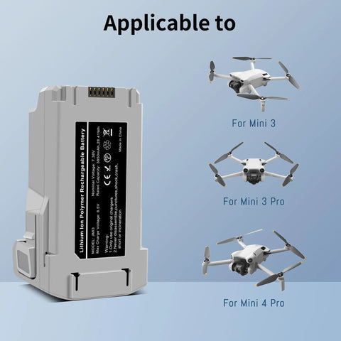 2-Pack Mini 3 Intelligent Flight Battery and 3-Channel Fast Charger Two-Way Charging Hub Compatible with Mini 3 3 Pro 4 Pro