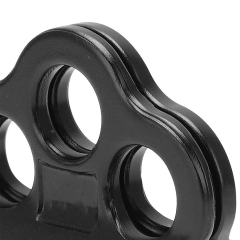 Close-up of Dual Bearing Hitch Climber Pulley For Arborist Tree Climbing With 3 Hole Side Plate 30kN Load Lightweight Anodized