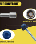 Blue Hex Head Self Drilling Roofing Screws 1-1/2 In For Wood And Metal Roofs With EPDM Washer Colored Head 250 Pack Magnetic Driver Bit Included