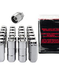 Cone Seat Wheel Lug Nut And Lock Kit For 6 Lug Rims, M14 x 2.0 Thread, Includes 20 Lug Nuts, 4 Wheel Locks, 1 Key, 1 Storage Pouch