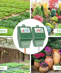 All In One Soil Moisture And pH Meter Kit for garden, farm, lawn care showing use in plantations and indoor-outdoor settings