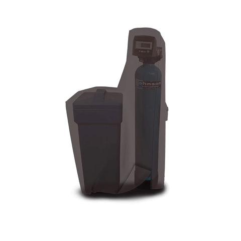 Heavy Duty 1000D Water Softener Tank Cover Outdoor Insulated Weatherproof Tear Resistant Filter Housing Shell With Grip Handle Secure Zippers Ventilated Coffee Fits 64x40x16 covering a water softener tank.