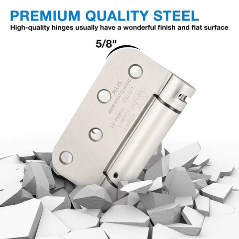 Durable Satin Nickel Self Closing Door Hinges Four Inch By Four Inch Eight Hole Mortise Mount Steel Four Pack For Interior Doors