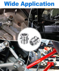 Eight Piece High Misalignment Spacers Three Quarters To One Half Inch Standard Ball Width Stainless Steel Rod End Spacers For Automotive DIY Projects Heavy Duty Wear Resistant used in car linkages