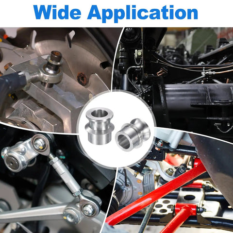 Eight Piece High Misalignment Spacers Three Quarters To One Half Inch Standard Ball Width Stainless Steel Rod End Spacers For Automotive DIY Projects Heavy Duty Wear Resistant used in car linkages