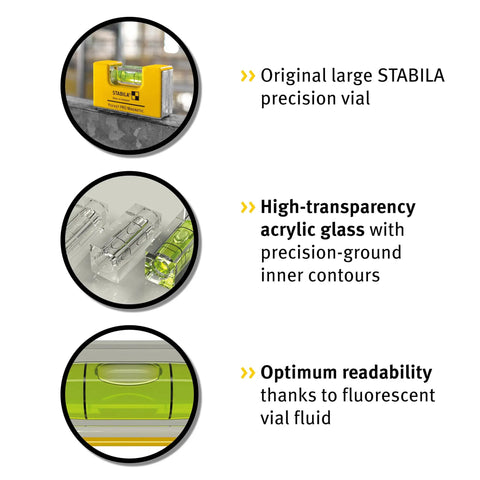 Slick Compact Magnetic Spirit Level Featuring Hardcore Rare Earth Magnet and Nifty Belt Clip, Precision Aluminum Vial Gauge Perfect for Tight Spaces and Drywall Work, Top Build Quality