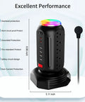Dope Power Strip Tower With Colorful Nightlight 15 AC Outlets 6 USB Ports Retractable Extension Cord Black 21 In 1 Vertical