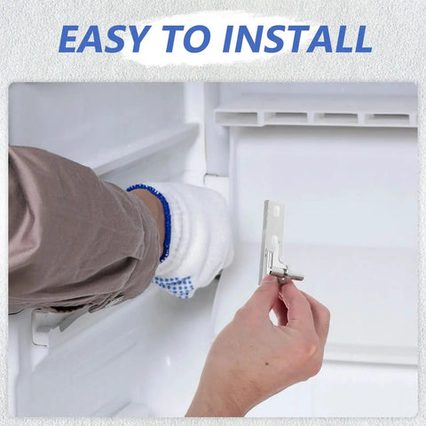 Ball Bearing Door Hinges Heavy Duty Stainless Steel For Refrigerator Repair And Hardware Parts, Quiet Close With Two Ball Bearings, Rounded Corner Design, Beefy Stainless Steel Hinge Set installed on refrigerator door