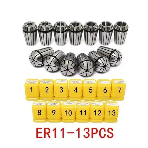 Solid One Set Er11 Collet Chuck Shaft Extension Rod For Milling Lathes And CNC Cutters Ensures Smooth High Speed Operation With Less Vibration To Boost Finish Quality On Heavy Load Work, featuring ER11 collets.
