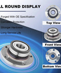 Rear Wheel Bearing And Hub Assembly Fits VW Beetle 12 19 32mm Bearing CC 09 17 FWD Golf 10 15 Passat 06 10 12 19 Passat CC Tiguan Audi Q3 15 18 TT 08 09 FWD, top, front, bottom view display with features