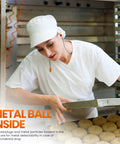 Worker in bakery wearing detectable foam earplugs 50 pairs NRR 32dB with detectable cord for food service industry.