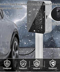 Heavy Duty Outdoor EV Charger Enclosure With Pedestal Stand All Season Lock Box For Electric Cars in rain with combination lock.