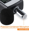 Polarized condenser microphone with foam windscreen and metal grille