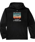 Just One More Flight Glider Pilot Hoodie with Retro Glide Vibe and Soaring Graphic in Black, ideal for aviators and airshow fans.