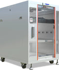 No Sweat 18U Floor Standing Server Rack In Gray At 35 Inch Depth Heavy Duty Network Cabinet with cooling fans and removable panels.