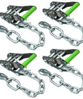 Industrial Grade Built Tough Ratchet Buckle Chain Anchor With 2 Inch Handle High Viz 4 Pack 3300 Pound Safe Working Load