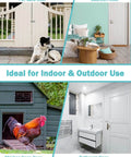 Image showing Heavy Duty Door Slide Latch Lock 3 Inch Barrel Bolt in use on pet gate, bedroom, chicken coop, and bathroom doors.