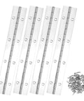 Hefty Tough 4 Pack 8 Inch Continuous Piano Hinges Made From Top Shelf 304 Stainless Steel with screws for DIY projects.