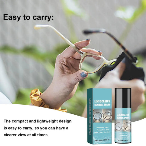 Easy On The Go Eyeglass Scratch Repair Kit With Cleaning Solution And Lens Polish, No Fuss Quick Scratch Removal For Glasses