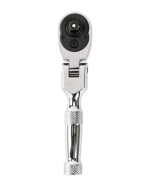Front view of 3/8-Inch Flex Head Ratchet With 72-Tooth Quick Release, Reversible, 5-Degree Swing, Heavy-Duty Chrome Vanadium Steel