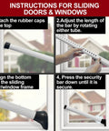 Instructions for using Upgraded Door Security Bar And Sliding Patio Bar Heavy Duty Adjustable Jammer For Home, Apartment, And Travel