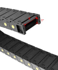 Cable Drag Chain 25x77mm Closed Type R55 for CNC Machines, Robotics and Automation, side view, showing closed design, black material